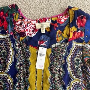 Colorful Floral and Paisley Blouse